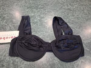 VTG Carabella Black 90s bikini top sz M 11/12 Juniors Wide Straps Retro Grunge